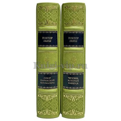 Виктор Гюго. Собрание в 2 томах. Книги в кожаном переплёте