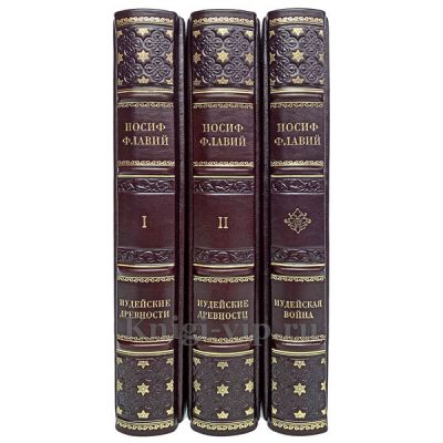 Иосиф Флавий. Собрание в 3 книгах. Книги в кожаном переплёте.
