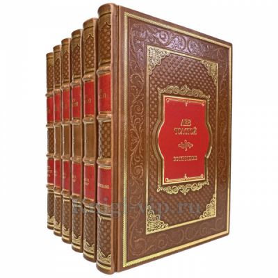 Лев Толстой. Собрание сочинений в 6 томах. Книги в кожаном переплете