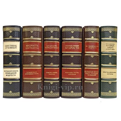 Книги мудрости (комплект из 6 книг) в кожаном переплёте