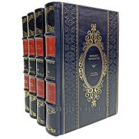 Михаил Лермонтов. Собрание сочинений в 4 томах. Книги в кожаном переплёте.