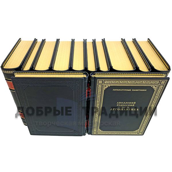 A series of "Literary monuments" (set of 200 books) leather bound.