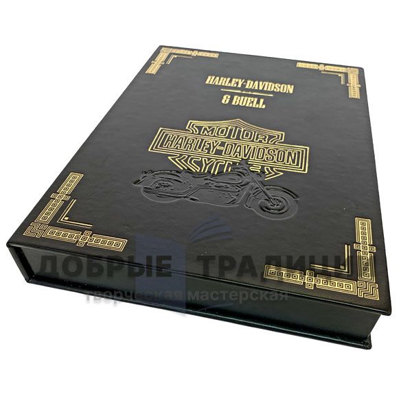 Harley-Davidson & Buell. Подарочная книга в кожаном переплёте