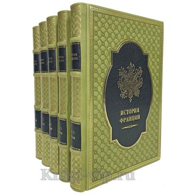 История Франции. В 3-х томах (в 5-ти книгах). Книги в кожаном переплёте